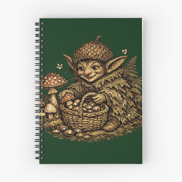Item preview, Goblincore Mushroom Collector – Whimsical Forest Goblin Storybook Art | Cottagecore Dark Nature Gift designed and sold by irfanshikh.