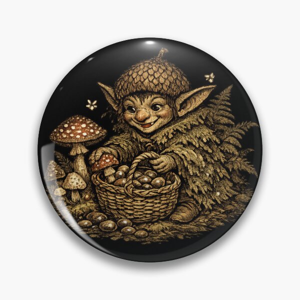 Item preview, Goblincore Mushroom Collector – Whimsical Forest Goblin Storybook Art | Cottagecore Dark Nature Gift designed and sold by irfanshikh.
