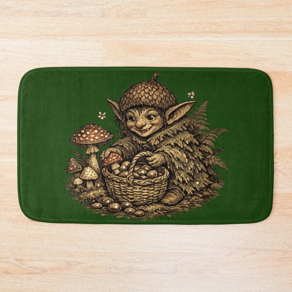 Item preview, Goblincore Mushroom Collector – Whimsical Forest Goblin Storybook Art | Cottagecore Dark Nature Gift designed and sold by irfanshikh.