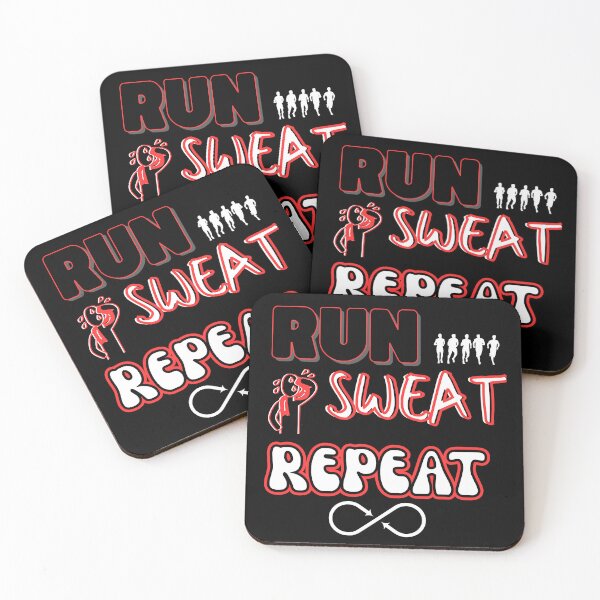 Item preview, Run Sweat Repeat Motivational Running Fitness Design designed and sold by Snedsdigital.