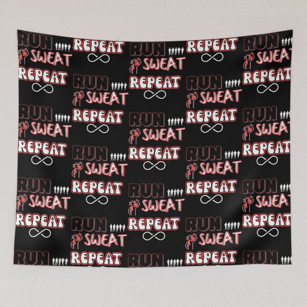 Item preview, Run Sweat Repeat Motivational Running Fitness Design designed and sold by Snedsdigital.