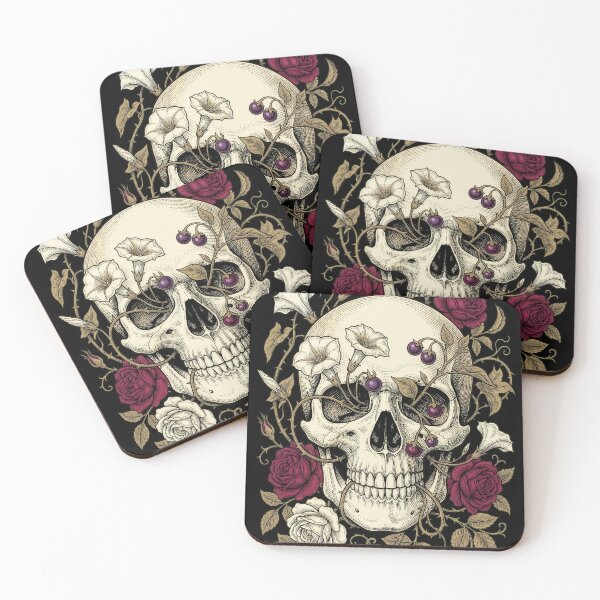 Item preview, Dark Botanical Skull — Victorian Memento Mori Floral Art designed and sold by Lestari Studio.