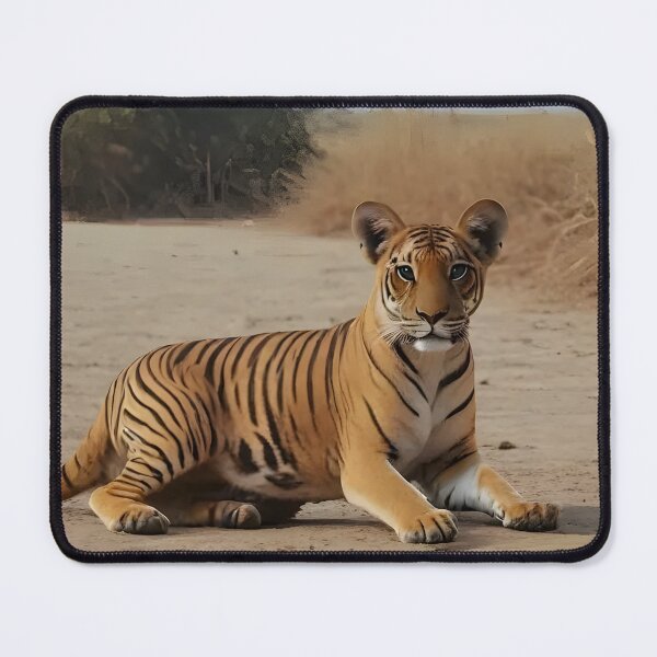 Item preview, Cute Baby Tiger Cub in Desert Safari | Realistic Wildlife Animal Art Sticker designed and sold by Bhaskar Digital Art.