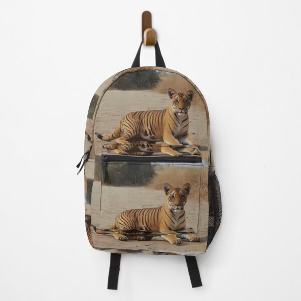 Item preview, Cute Baby Tiger Cub in Desert Safari | Realistic Wildlife Animal Art Sticker designed and sold by Bhaskar Digital Art.