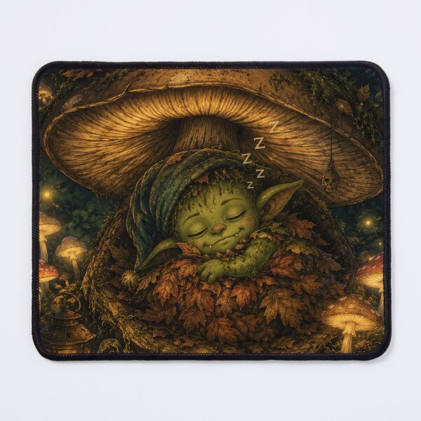 Item preview, Goblincore Sleep Mode – Cozy Goblin Sleeping in Mushroom Art | Funny Night Owl Goblincore Gift designed and sold by irfanshikh.