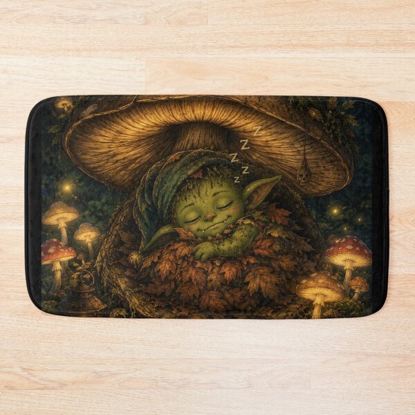 Item preview, Goblincore Sleep Mode – Cozy Goblin Sleeping in Mushroom Art | Funny Night Owl Goblincore Gift designed and sold by irfanshikh.