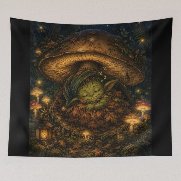 Item preview, Goblincore Sleep Mode – Cozy Goblin Sleeping in Mushroom Art | Funny Night Owl Goblincore Gift designed and sold by irfanshikh.