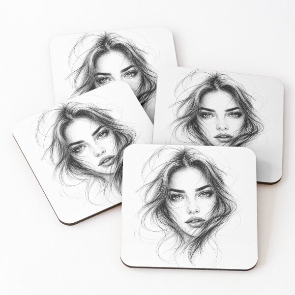 Item preview, Pencil Line Drawing Female Portrait 7 designed and sold by Yontartov.