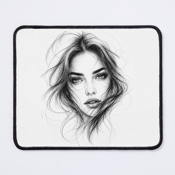 Item preview, Pencil Line Drawing Female Portrait 7 designed and sold by Yontartov.