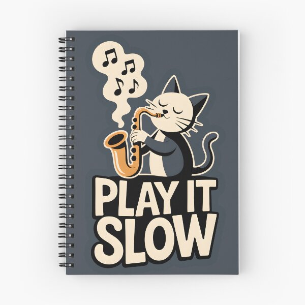 Item preview, Play It Slow – Minimalist Cat Saxophonist Art Print, Jazz Night Illustration designed and sold by Montodesign.