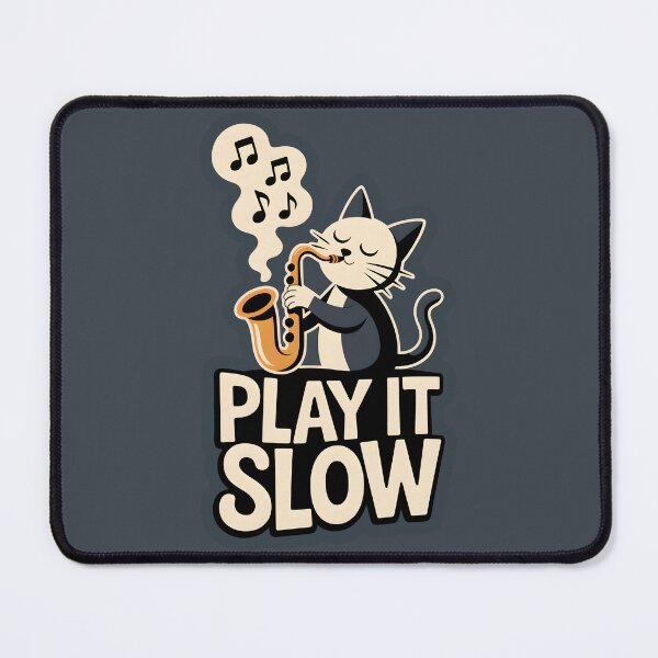 Item preview, Play It Slow – Minimalist Cat Saxophonist Art Print, Jazz Night Illustration designed and sold by Montodesign.