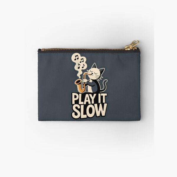Item preview, Play It Slow – Minimalist Cat Saxophonist Art Print, Jazz Night Illustration designed and sold by Montodesign.