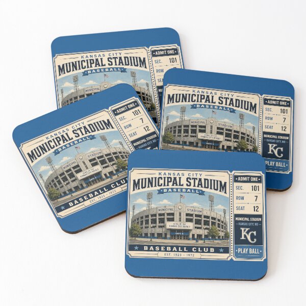 Item preview, Kansas City Municipal Stadium Vintage Ticket Poster Retro Baseball Stadium Art Classic KC Ballpark Exterior designed and sold by GhostDawgs.