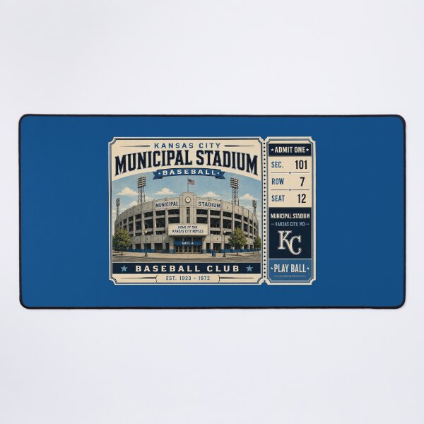 Item preview, Kansas City Municipal Stadium Vintage Ticket Poster Retro Baseball Stadium Art Classic KC Ballpark Exterior designed and sold by GhostDawgs.