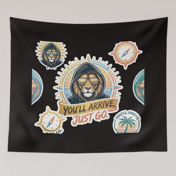 Item preview, Cool Lion Motivational Quote You'll Arrive Just Go designed and sold by Hafcishop.
