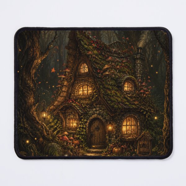 Item preview, Goblincore Enchanted Forest Cottage – Atmospheric Dark Fairy Tale Illustration | Dark Cottagecore Art Gift designed and sold by irfanshikh.
