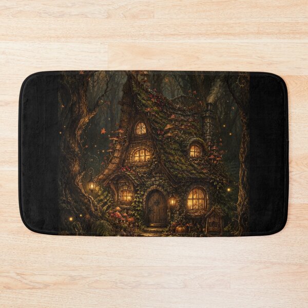 Item preview, Goblincore Enchanted Forest Cottage – Atmospheric Dark Fairy Tale Illustration | Dark Cottagecore Art Gift designed and sold by irfanshikh.