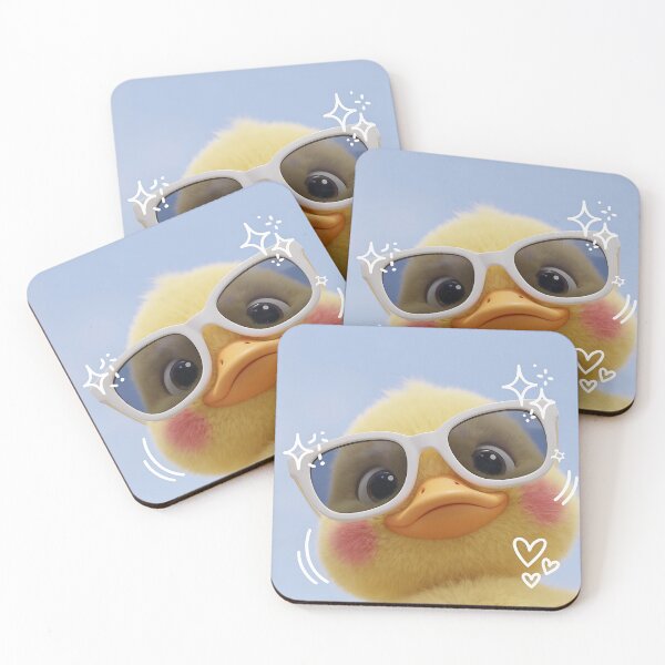 Item preview, Adorable fluffy yellow duckling rocks stylish white sunglasses designed and sold by Crackio.