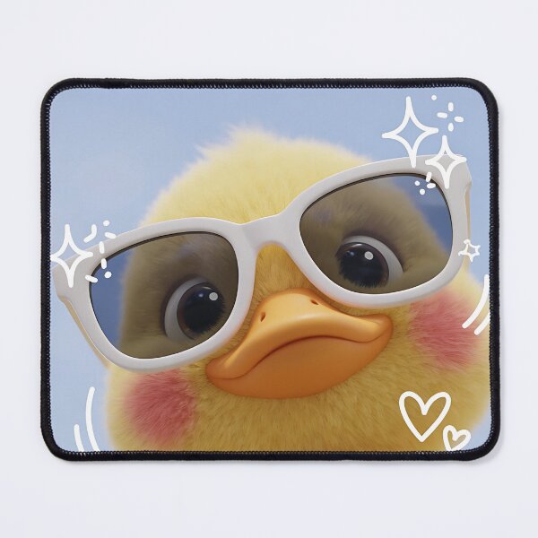 Item preview, Adorable fluffy yellow duckling rocks stylish white sunglasses designed and sold by Crackio.