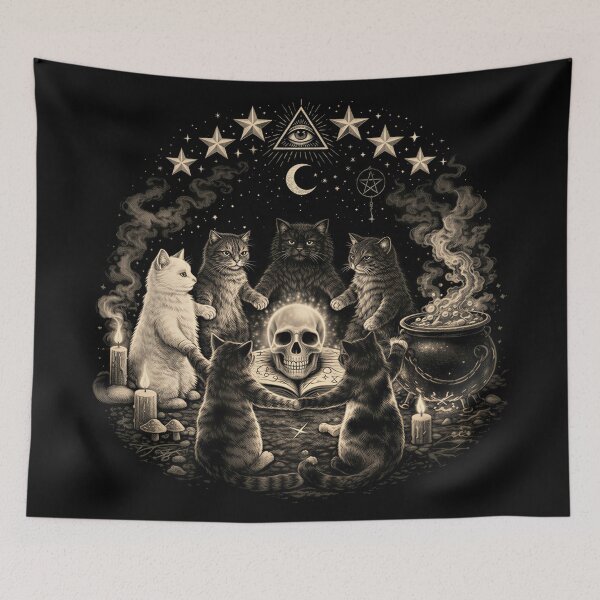 Item preview, Witchy Gothic Cat Ritual Support Your Local Coven designed and sold by Blok45.