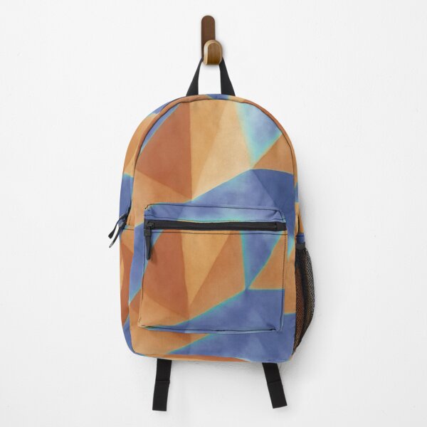 Item preview, Watercolor Geometric Triangle Pattern | Boho Blue Orange Abstract Art | Low Poly Mosaic Design designed and sold by Patterns Workshop.