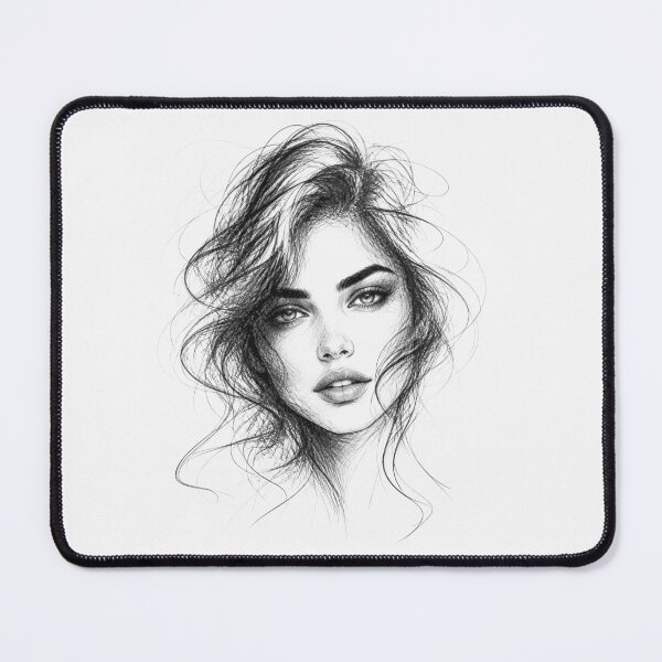 Item preview, Pencil Line Drawing Female Portrait 8 designed and sold by Yontartov.