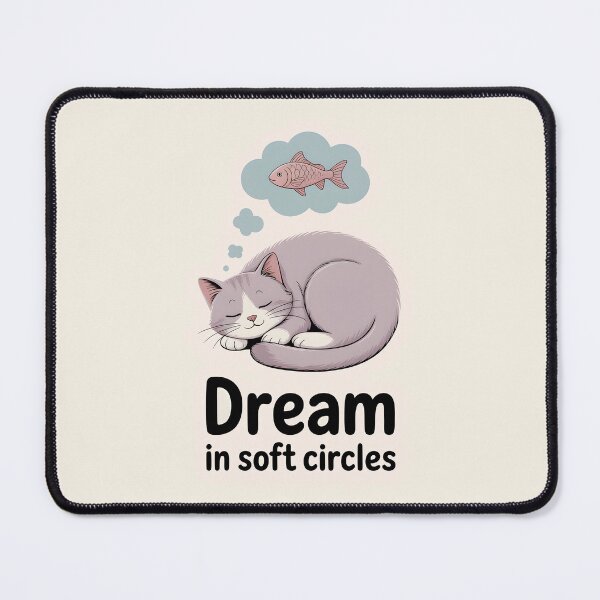 Item preview, Dream in Soft Circles – Minimalist Sleeping Cat Art Print, Floating Fish Dream designed and sold by Montodesign.