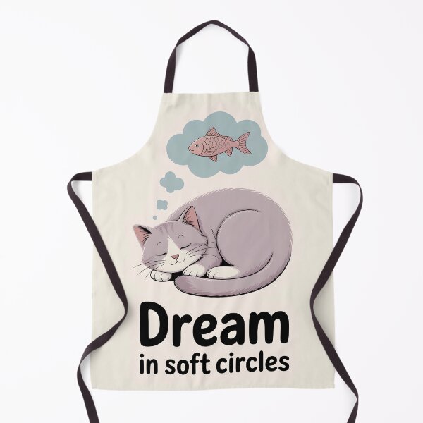 Item preview, Dream in Soft Circles – Minimalist Sleeping Cat Art Print, Floating Fish Dream designed and sold by Montodesign.