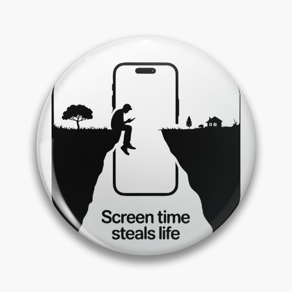 Item preview, Screen Time Steals Life Digital Wellness Art Print designed and sold by cabana.space.
