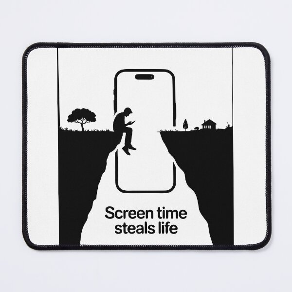 Item preview, Screen Time Steals Life Digital Wellness Art Print designed and sold by cabana.space.