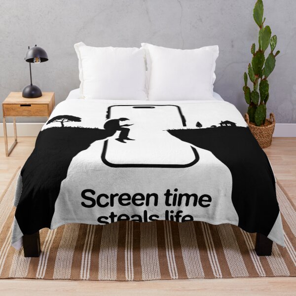 Item preview, Screen Time Steals Life Digital Wellness Art Print designed and sold by cabana.space.