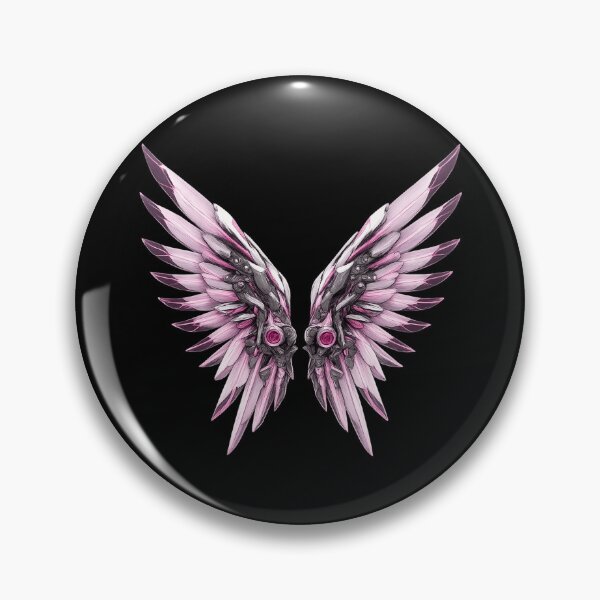 Artikelvorschau, Cyberpunk Angel Wings Neon Pink Metallic Sticker entworfen und verkauft von ArpitDev.