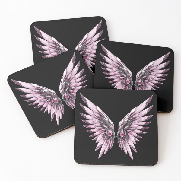Item preview, Cyberpunk Angel Wings Neon Pink Metallic Sticker designed and sold by ArpitDev.