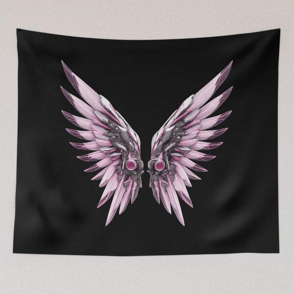 Item preview, Cyberpunk Angel Wings Neon Pink Metallic Sticker designed and sold by ArpitDev.