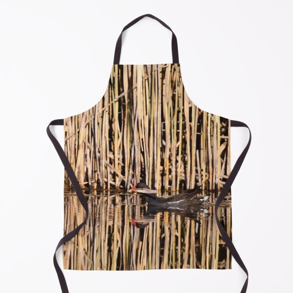 Item preview, A water moorhen bird swimming against the background of dry reeds. designed and sold by NaturePhotography.