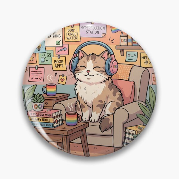 Item preview, Funny Cat LGBTQ Neurodivergent Therapist Design ADHD Autism Friendly Healing Humans Hyperfixations Gift designed and sold by Im-Ara.