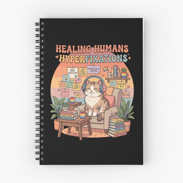 Item preview, Funny Cat LGBTQ Neurodivergent Therapist Design ADHD Autism Friendly Healing Humans Hyperfixations Gift designed and sold by Im-Ara.