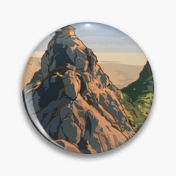 Item preview, Girnar Hills Landscape Illustration | Sacred Mountain Nature Art India designed and sold by HumpandHorns.