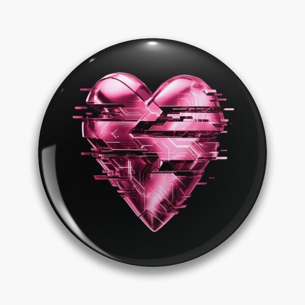 Item preview, Cyber Pink Heart Glitch Tech Sticker designed and sold by ArpitDev.