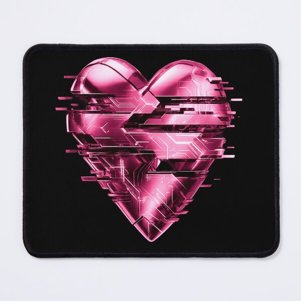 Item preview, Cyber Pink Heart Glitch Tech Sticker designed and sold by ArpitDev.