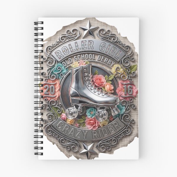 Item preview, Crazy Rider Roller Skate. Vintage 3D Floral Metal Badge designed and sold by 9xgraphics.