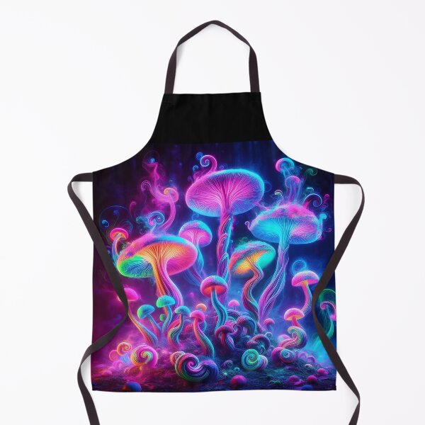 Item preview, Neon Psychedelic Mushrooms - Trippy Glowing Fantasy Forest designed and sold by Sybille-Yates.