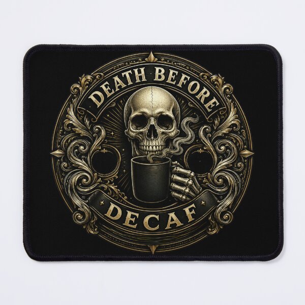 Item preview, Death Before Decaf – Skeleton Coffee Lover Design designed and sold by zenithviv.
