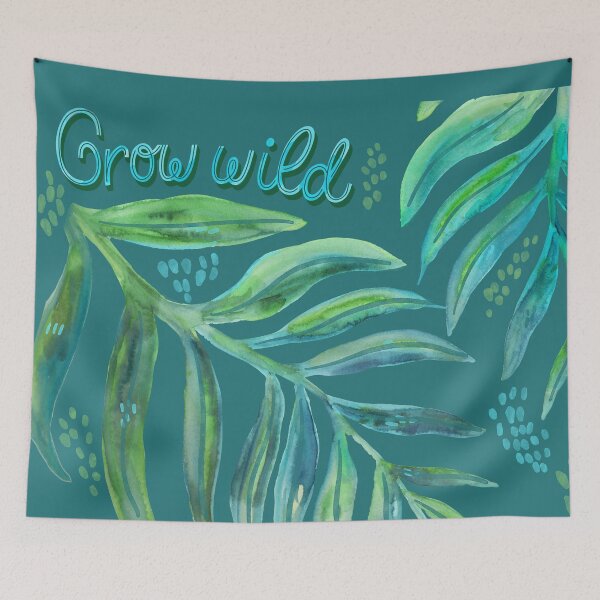 Item preview, Hand Lettered Typography Grow Wild - Tropical designed and sold by aneladesigns.