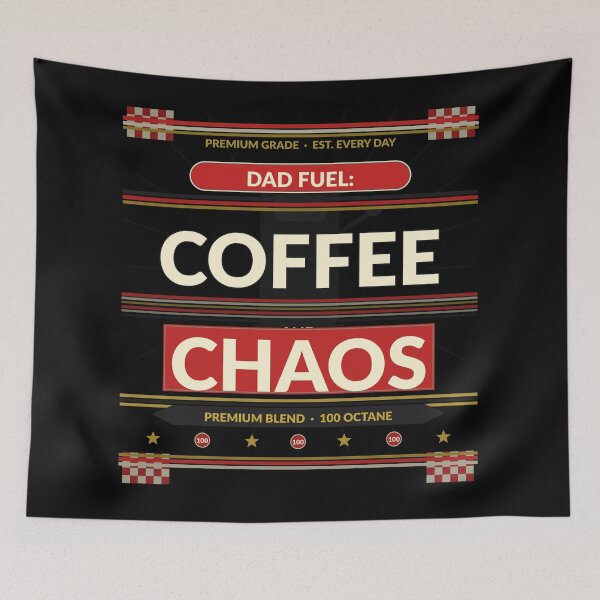 Item preview, Dad Fuel Coffee and Chaos Funny Father Day Retro T-Shirt Gift for Dad designed and sold by Daily Mood Tees.