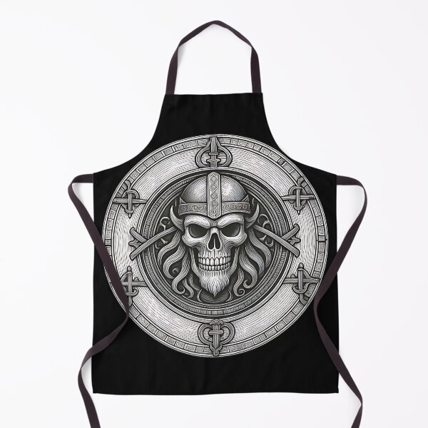 Item preview, Viking Draugr Shield | Norse Skull Etching Emblem designed and sold by DarkOriginArts.
