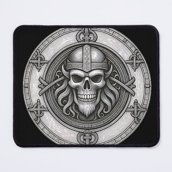 Item preview, Viking Draugr Shield | Norse Skull Etching Emblem designed and sold by DarkOriginArts.