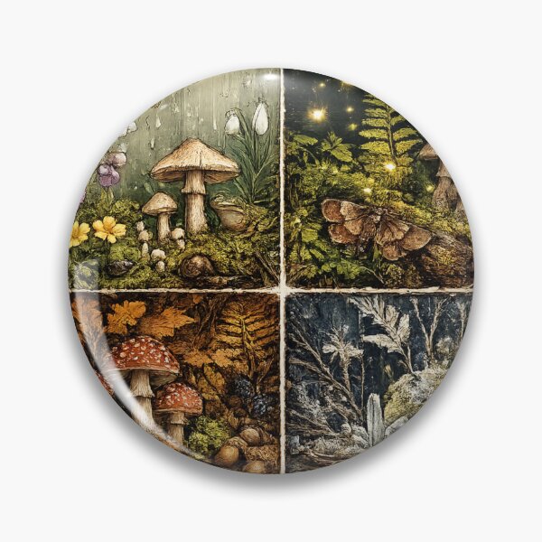Item preview, Goblincore Four Seasons – Vintage Botanical Nature Illustration Wall Art | Goblincore Art Print Gift designed and sold by irfanshikh.