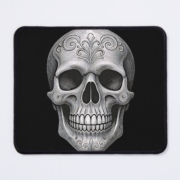 Item preview, Floral Engraved Skull | Ornate Gothic Etching designed and sold by DarkOriginArts.
