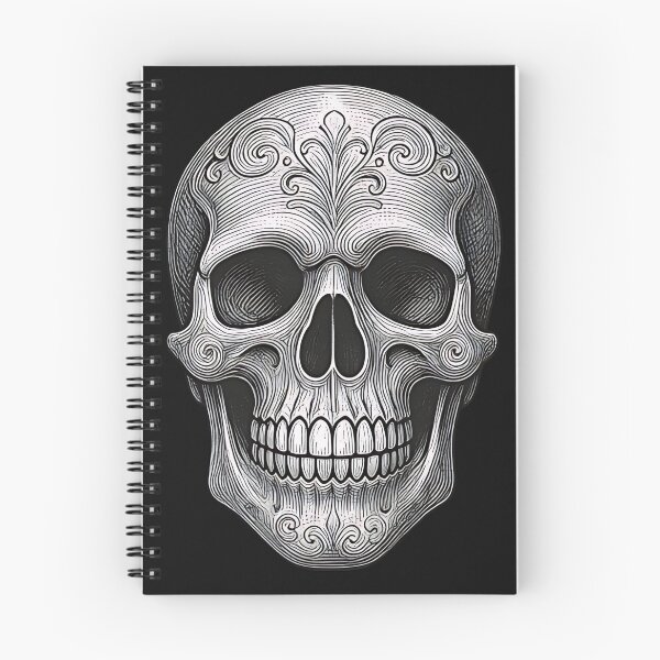 Item preview, Floral Engraved Skull | Ornate Gothic Etching designed and sold by DarkOriginArts.